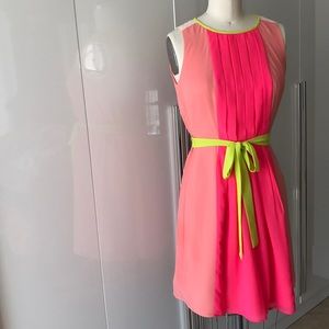 Silk color block summer dress